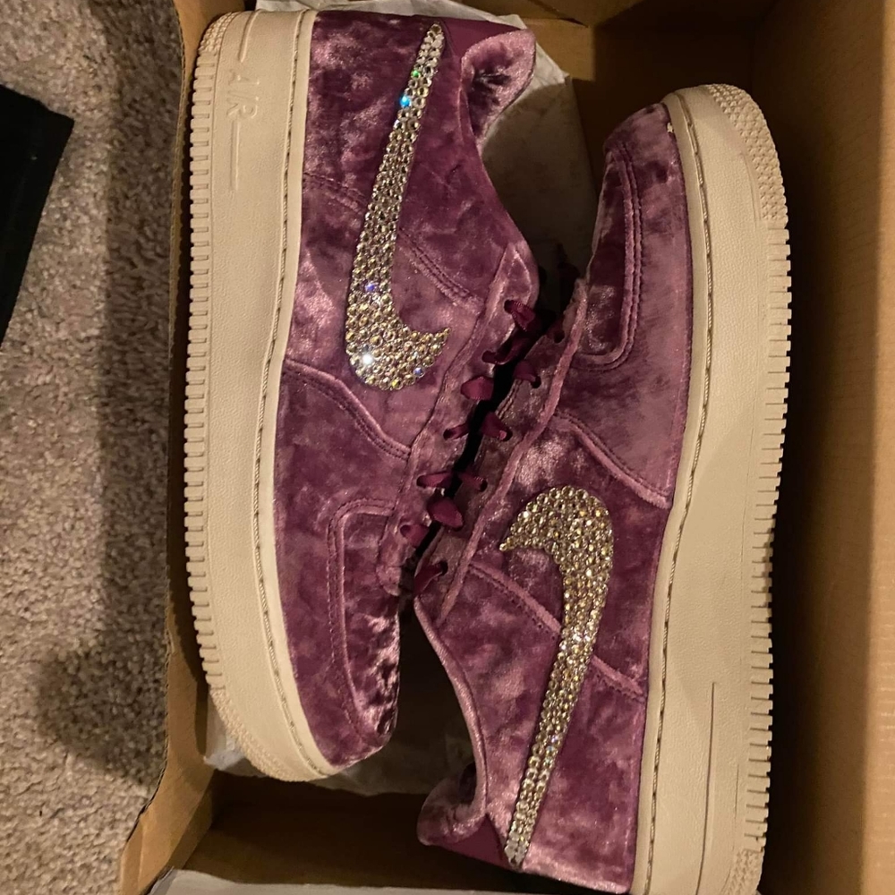 Velvet air forces w Swarovski crystals